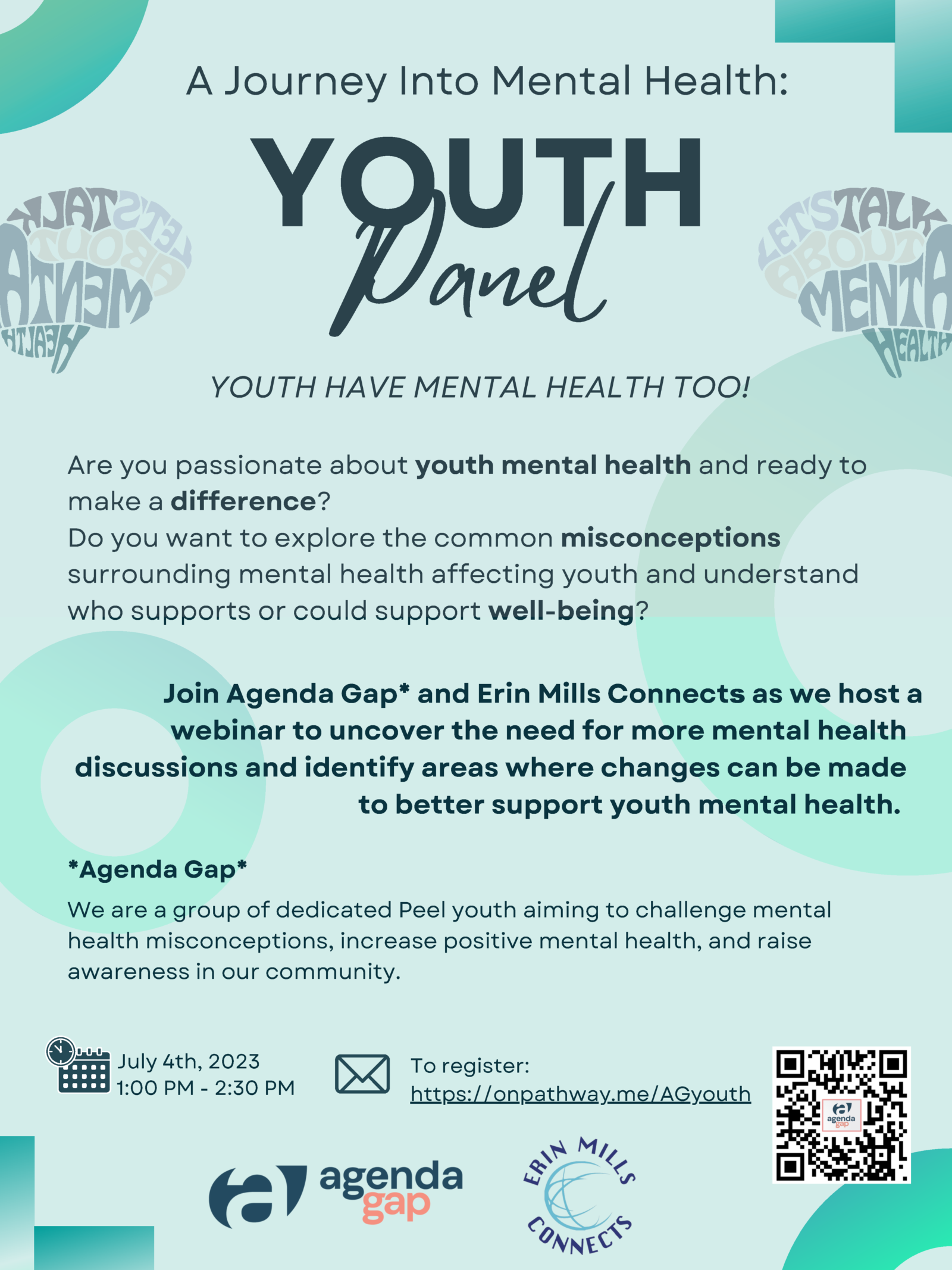 Poster to publicize a youth panel